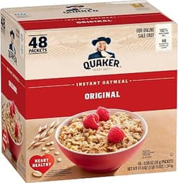 Quaker Instant Oatmeal, Original, Individual Packets, 0.98 Ounce , 48 Count (Pack of 1 )