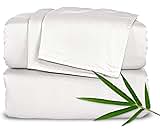 King Sheets by Pure Bamboo, Genuine 100% Organic Viscose Derived from Bamboo Bed Sheet Set, Soft & Cooling, Double St...