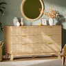 Xixini Fluted Dresser with 6 Drawers, 54" Wide Modern Chest of Drawers with Metal Handle, Wooden Dresser TV Stand, Wo...