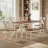 AMERLIFE 6-Piece Farmhouse Dining Table Set, 59" Wooden Table with 4 Chairs & Bench, Kitchen & Dining Room Set for 6,...
