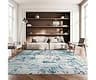 SAFAVIEH Area Rug 8x10 - Madison Collection - Large - Ivory & Turquoise, Modern Abstract Design, Non-Shedding & Easy ...