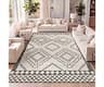 JONATHAN Y Amir Moroccan Beni Souk Cream/Black Indoor Area Rug, 5x8, Bohemian, Scandinavian, Easy-Cleaning for Living...