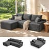 Mangodan Cloud Sectional Sofa, Boneless Couch for Living Room, Dark Grey