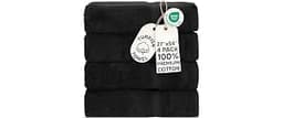 Chakir Turkish Linens 100% Cotton 4-Pack Bath Towels 27x54, Black | Premium Cotton Turkish Bath Towels, Set Of 4 At 2...