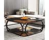 Tribesigns Square Coffee Table with 2 Tiers, 40 inches Low Farmhouse Coffee Table with Wood Storage Shelf Heavy Duty ...
