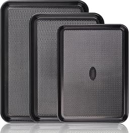 Baker's Secret Baking Sheet Pan Set, 3x Cookie Sheets for Oven, Diamond Texture Premium Air Flow Circulation, Set of ...
