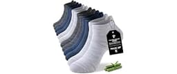 Niorasen Ankle Socks for Men, 6 Pairs, Bamboo Rayon Breathable Low Cut | Made with 90% bamboo-derived viscose for sof...