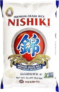 Nishiki Premium Rice, Medium Grain,15 Pound (Pack of 1)