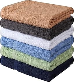 Towel and Linen Mart 100% Cotton 6 Pack Bath Towel Set, Quick Dry, Super Absorbent, Light Weight, Soft, (27 x 54 Pack...