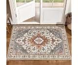 Tangsoo Oriental 2x3 Washable Rugs for Entryway, Non Slip Small Area Rug | Vintage Indoor Front Door Rug, Soft Low Pi...