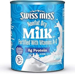 Swiss Miss Shelf Stable Nonfat Dry Powdered Milk, Hot Cocoa Bar Supplies, 45.43 oz. Canister – Fortified with Vitamin...
