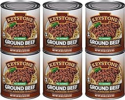 Keystone Meats All Natural Heat and Serve Ground Beef 28 oz – Fully Cooked Canned Meat – Ready to Eat – 5-Year Shelf ...