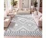 JONATHAN Y Amir Moroccan Beni Souk Cream/Gray Indoor Area Rug, 5x8, Bohemian, Scandinavian, Easy-Cleaning for Living ...