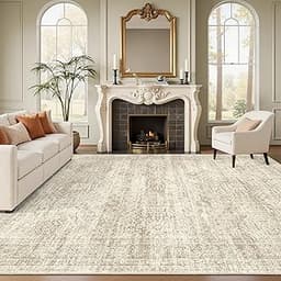 Soalmost Washable Area Rug 8x10, Large Soft Rugs for Living Room Vintage Beige Carpet 8x10 Area Rugs for Bedroom Dini...