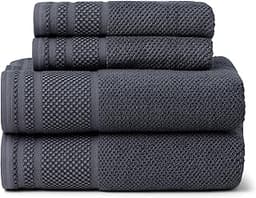 Texere 100% Organic Cotton Rice Weave Jacquard 700 GSM Luxury Bath Towel Sets - Ultra Soft and Absorbent Hotel and Sp...