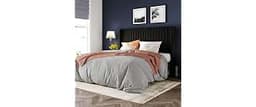 Allewie Queen Size Velvet Bed Frame/Vertical Channel Tufted Wingback Headboard/Upholstered Platform Bed/Strong Wooden...
