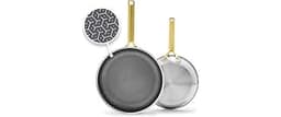 GreenPan Hybrid 2 Piece (9.5" & 11") Stainless Steel & Ceramic Skillet Set | APEX Tri-Ply Pan, PFAS-Free Thermobond N...