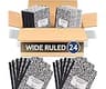 24 Pack - EPI Marble Hardcover Wide Ruled Composition Notebook | 200 Pages (100 Sheets), 9.75 x 7.5 in, Sturdy Sewn B...