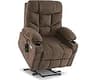 MCombo Power Lift Recliner Chair with Extended Footrest for Elderly People, Fabric 7287/7087 (Brown, Medium)