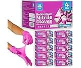 London Labs 4 Mil – Fuchsia Pink Nitrile Gloves – Disposable Latex Free & Powder Free– Chemical Resistant, Pink Rubbe...