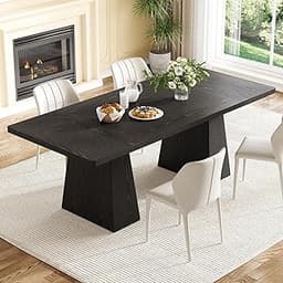 LITTLE TREE Dining Table for 4-6 People, Wooden Table, Rectangle Furniture with Heavy Duty Legs, Modern Kitchen Table...