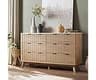 T4TREAM Fluted 6 Drawers Dresser, 54" Wide Modern Chest of Drawers with Faux Marble Top, Curved Profile Design, Dress...