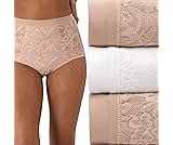 Bali Women's Breathe Underwear, 3-pack, High-rise Briefs, Breathable Cotton Modal Lace Panties