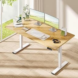 SANODESK Solid Bamboo 3-Stage Dual Motor Standing Desk 72×30 One-Piece Top, Holds 220 lbs, Spacious Ergonomic Sit Sta...