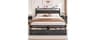 LIKIMIO Queen Bed Frame with Headboard, 2 Drawers and Charging Station | Platform Bed with Storage Headboard, No Box ...