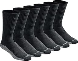 Dickies Men's Dri-tech Original Moisture Control Crew Socks Multipack, Black (6 Pairs), Shoe Size: 6-12, Pack of 6