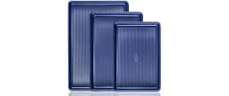 HONGBAKE Baking Sheet Pan Set, Cookie Sheets for Oven, Nonstick Half/Quarter/Jelly Roll Pans with Diamond Texture Pat...