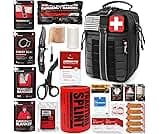 Survival First Aid Kit with Israeli Bandage, Chest Seal, Tourniquet, Splint, Tactical Military Combat Molle IFAK for ...