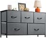 WLIVE Dresser for Bedroom, Wide Dresser with 5 Fabric Drawers, Dark Grey | Chest of Drawers with Sturdy Steel Frame a...
