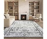 SAFAVIEH Area Rug 8x10 - Adirondack Collection - Large - Ivory & Dark Green, Distressed Vintage Floral Design, Non-Sh...