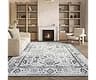 SAFAVIEH Area Rug 8x10 - Adirondack Collection - Large - Ivory & Dark Green, Distressed Vintage Floral Design, Non-Sh...