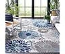 SAFAVIEH Washable Rug Outdoor Cabana Collection - 9' x 12', Grey & Blue, Non-Shedding & Easy to Clean, Ideal for Pati...