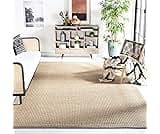 SAFAVIEH Area Rug 8x10 - Natural Fiber Collection - Large - Natural & Grey, Seagrass, Basketweave Pattern (NF114P)