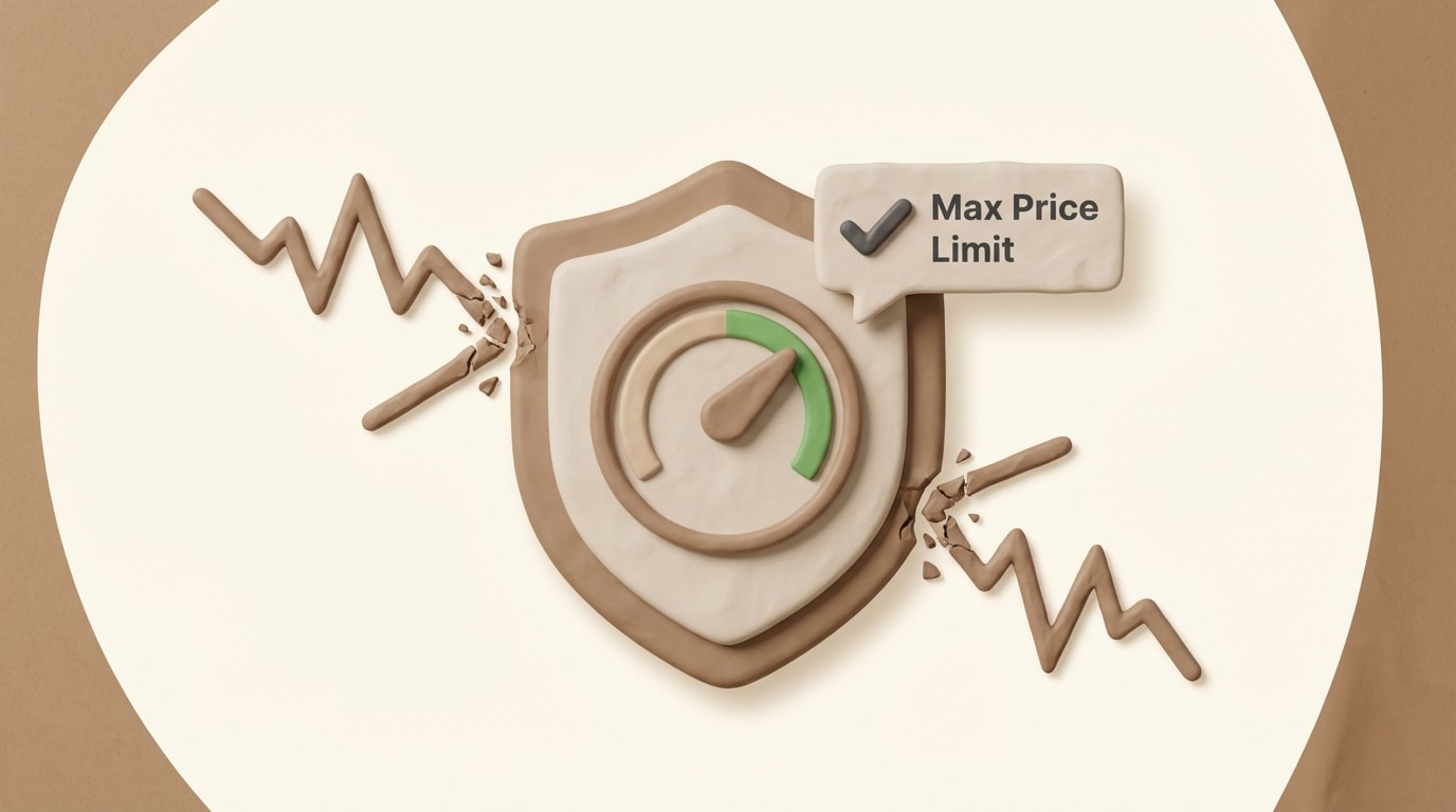 Max price limit illustration showing price protection against sudden seller price spikes