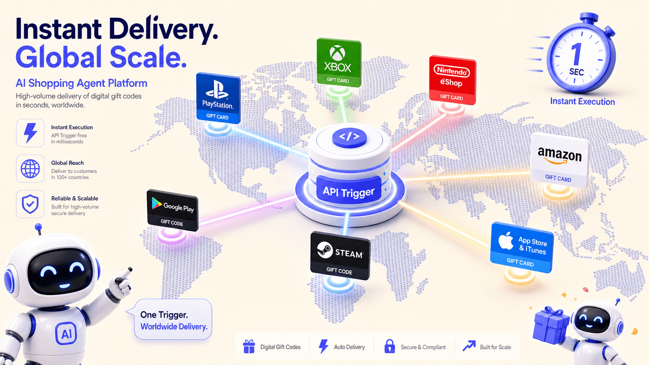 Visual representation of instantaneous, high-volume digital reward distribution across multiple regions via API.
