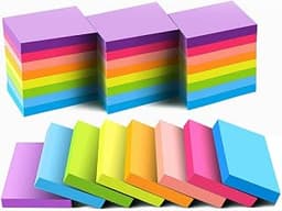 Mini Sticky Notes 1.5x2 Inches, Bright Colors Self-Stick Pads