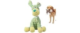 PVVPVV Indestructible Dog Toys for Aggressive Chewers, Squeaky Plush Chew Toy, (Green)