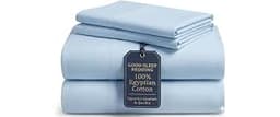100% Cotton Full Size Sheets, 4 Piece, Light Blue Bed Sheets Full Size | Premium Long-Staple Cotton Sheets Full Size,...