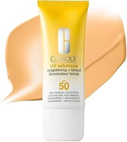 Clinique UV Solutions Brightening + Tinted Sunscreen for Face SPF 50 | Mineral Sunscreen with Niacinamide and Zinc Ox...