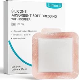 Dimora Silicone Super Absorbent Wound Dressings - Gentle Adhesive Bandages with Ultrasorb Polymer,Heavy Exudate Wound...