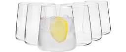 Krosno Water Juice Drinking Glasses, Set of 6, 12.9 oz, Avant-Garde Collection, Crystal Glass, Lightweight Everyday D...