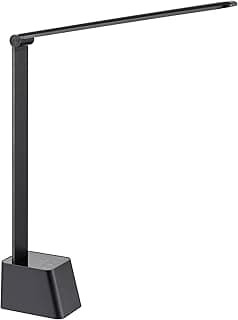Ambertronix Minimalist LED Desk Lamp, 5 Lighting Modes, USB Charging Port, Aluminum Arms, Portable, Dimmable, Touch C...