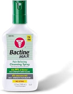 Bactine MAX First Aid Spray - Cleansing Spray with 4% Lidocaine - Relief for Minor Cuts, Burns & Bug Bites - 5oz, 4 Pack