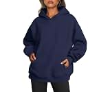 Trendy Queen Womens Hoodies Oversized Sweatshirt | Cozy Fleece Sweaters, Basic Pullover Shirts, Large Kangaroo Pocket...