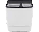 COSTWAY 26Lbs Portable Washing Machine with Built-in Drain Pump, Gray | Compact Laundry Machine with 18Lbs Washer and...