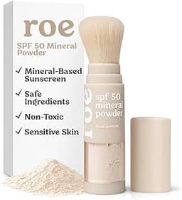 Roe Wellness- SPF 50 Powder Sunscreen Mineral-Based, Non-Toxic Brush-on For Kids, Adults & Babies | For Scalp, Face &...